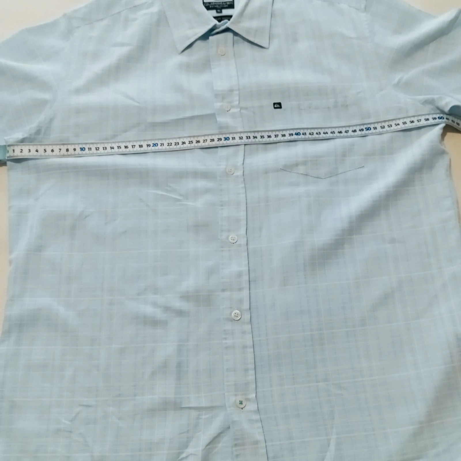 Camisa Quicksilver de Mangas Curtas Tamanho GG Cor Azul Claro Xadrez – photo 5